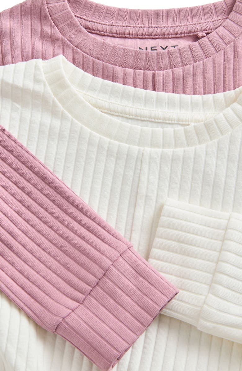 NEXT Kids' Assorted 2-Pack Twist Front Stretch Cotton Rib Tops, Alternate, color, Multi