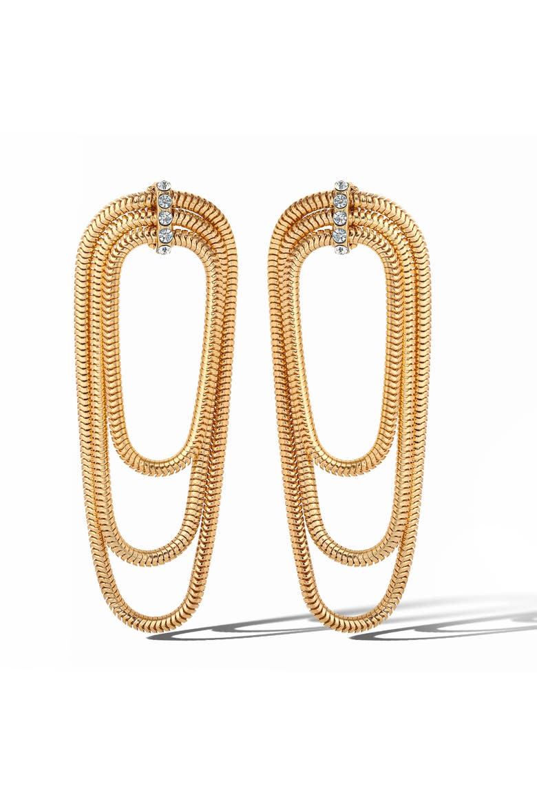 Layered Gold Toned Chain Earrings, Alternate, color, Gold