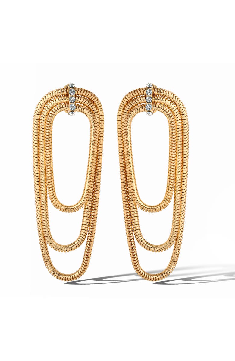 Jessica Simpson Layered Gold Toned Chain Earrings, Alternate, color, Gold