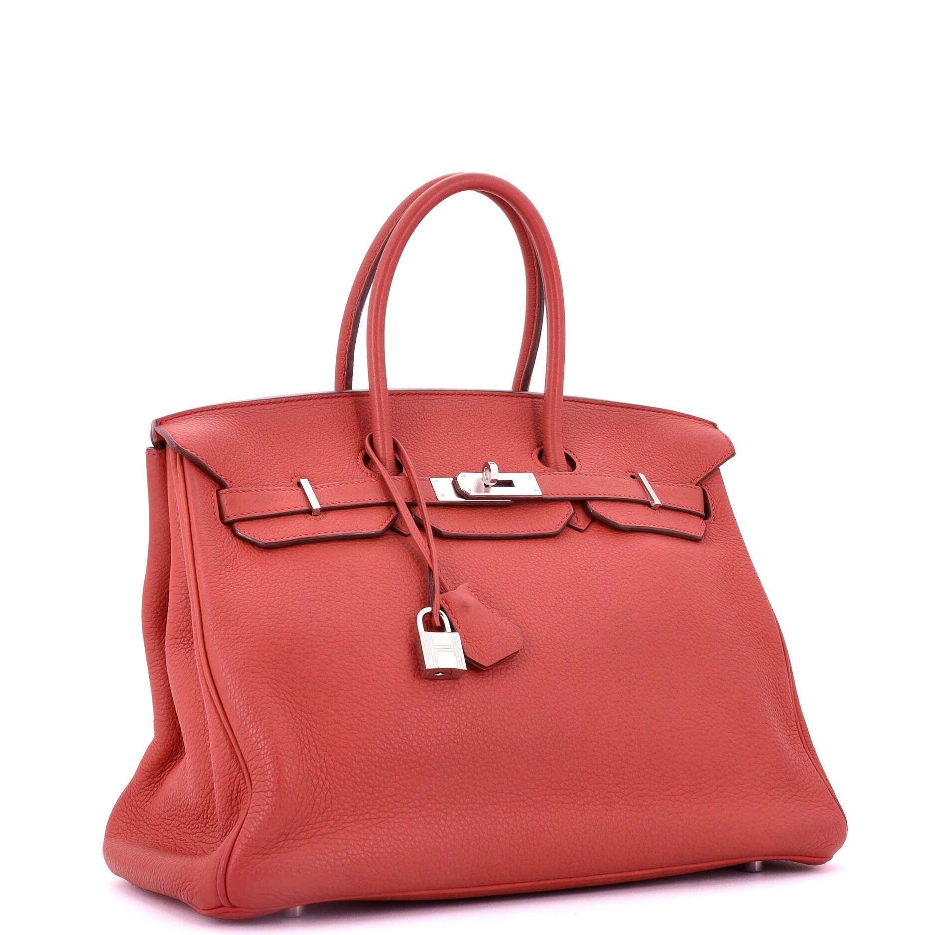 Pre-Owned Hermes Birkin Handbag Pink Clemence with Palladium Hardware 35, Alternate, color, Bougainvillier