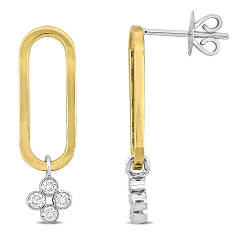 1/3 CTW Diamond Dangle Earrings 14k Gold