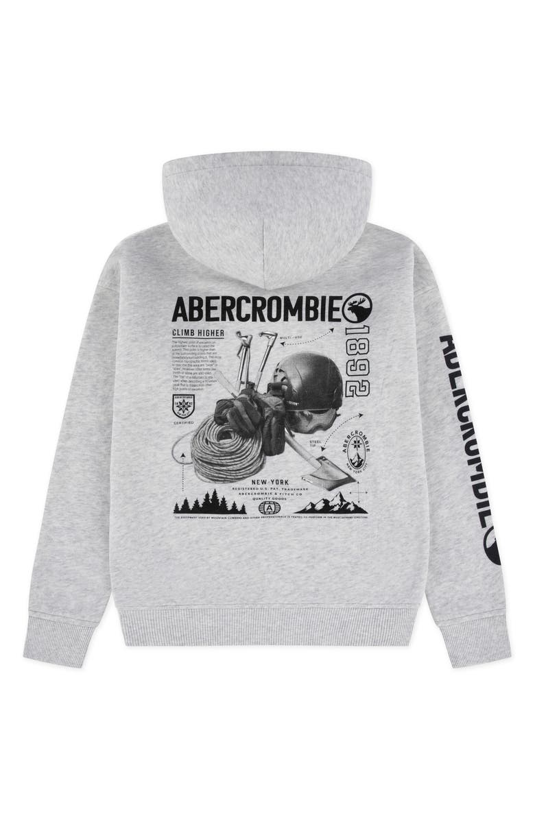 abercrombie kids Kids' Scenic Fashion Cotton Blend Hoodie, Alternate, color, Light Grey Heather