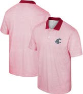 COLOSSEUM Men's Colosseum White/Crimson Washington State Cougars Print Stripe Polo