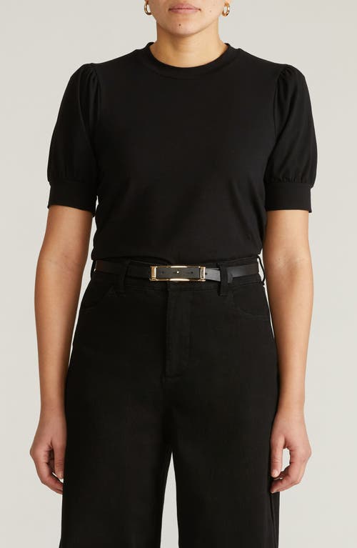 Universal Standard Puff Sleeve Top in Black at Nordstrom, Size Small