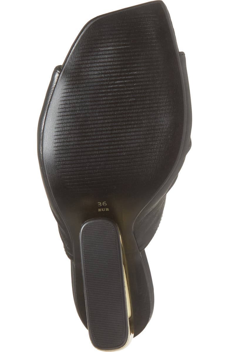 KOKO + PALENKI Ruched Wedge Sandal, Alternate, color, Black Leather