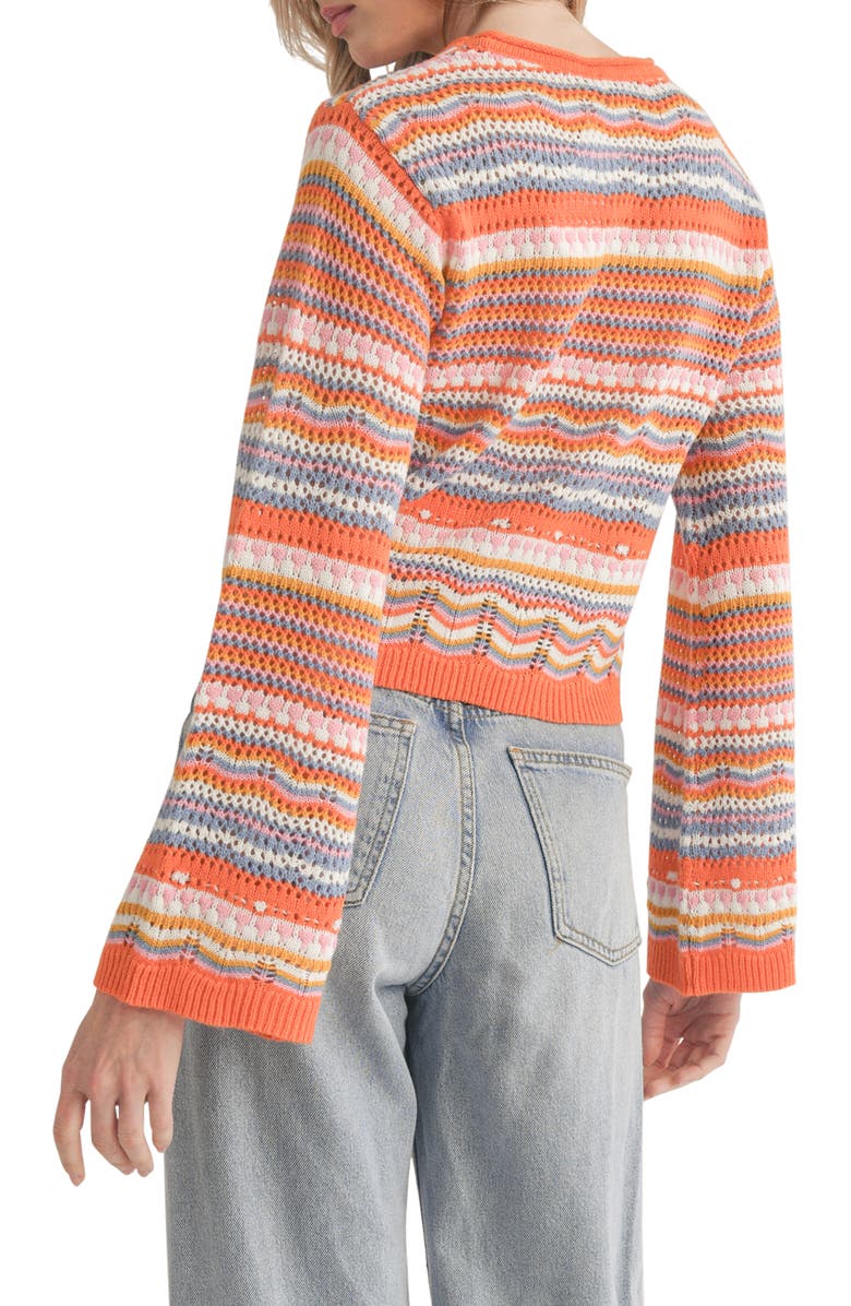 Pointelle Stripe Sweater