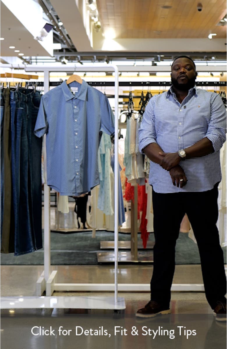 Riviera Point Collar French Placket Short Sleeve Button-Up Shirt, sales video thumbnail