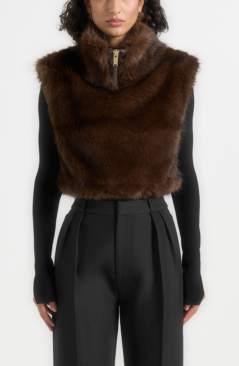 Manière De Voir Nayla High Neck Fur Jumper, Alternate, color, 