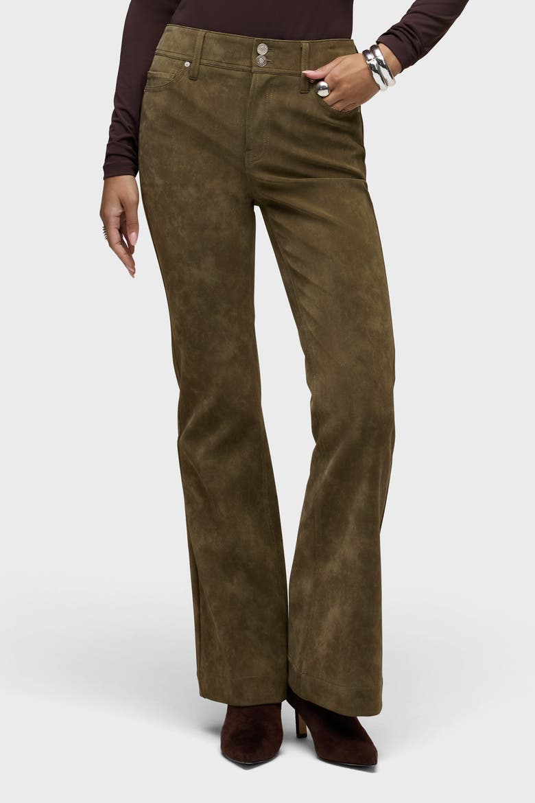 Dani Faux Suede Flare, Alternate, color, ARMY GREEN