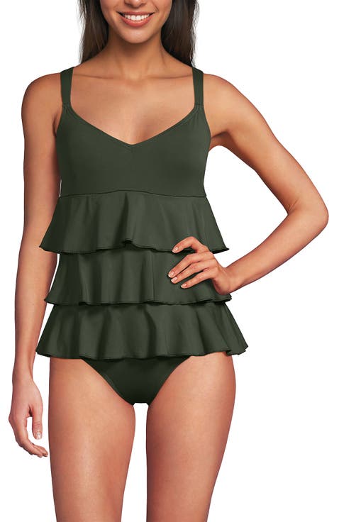 Smoothing Control Ruffle Fauxkini One Piece Swimsuit