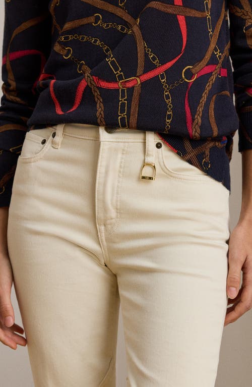 Ralph Lauren Lauren  High Waist Stretch Denim Ankle Skinny Jeans In Neutral