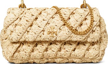 Kira Woven Raffia Convertible Shoulder Bag