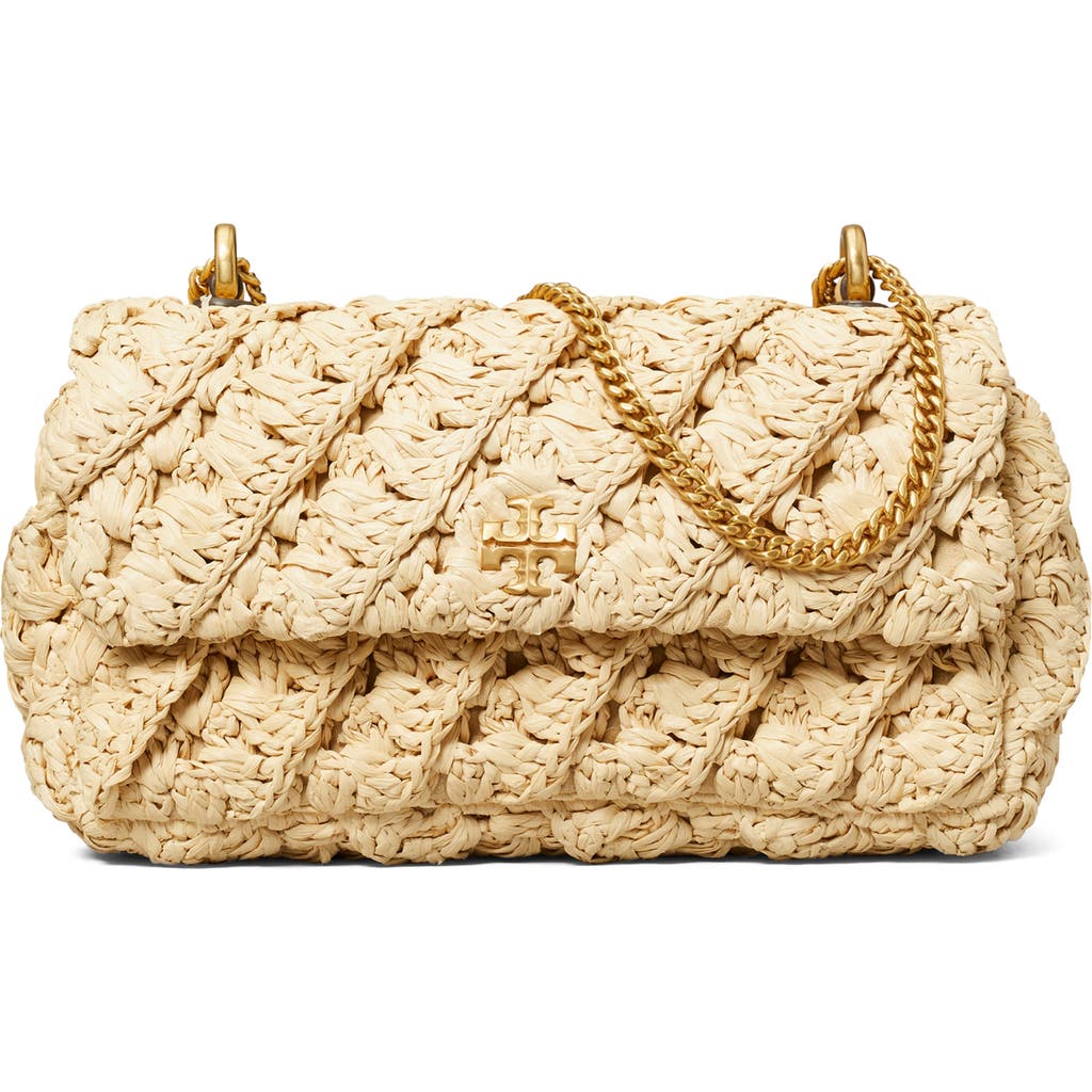 Tory Burch Kira Woven Raffia Convertible Shoulder Bag In Neutral