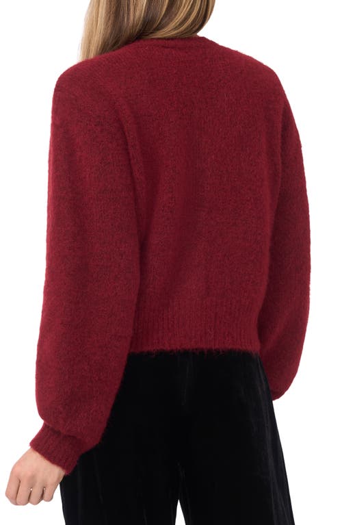 Ted Baker Fina Fuzzy Crewneck Cardigan In Red