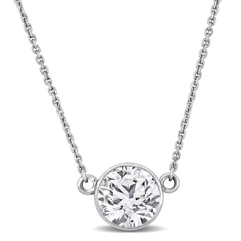 2 CTW Lab-Grown Diamond Solitaire Necklace 14K