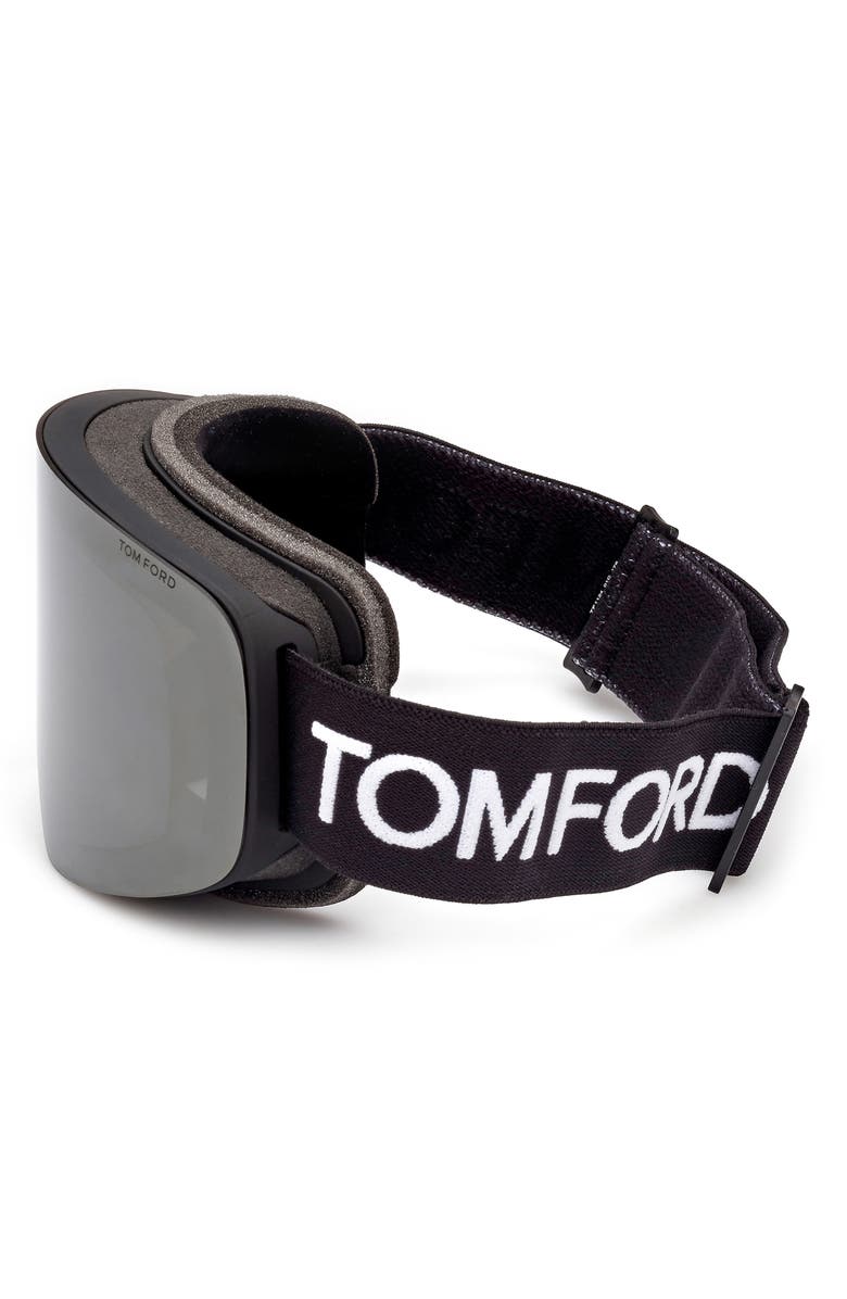 TOM FORD Ski Mask with Mirrored Lens, Alternate, color, Matte Black/Brown