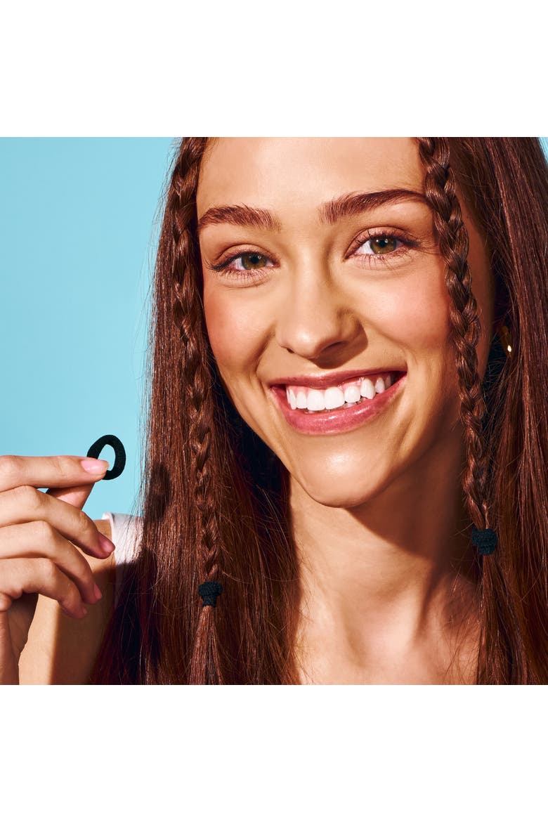 Braid Ends Mini Hair Bands, Alternate, color, Black