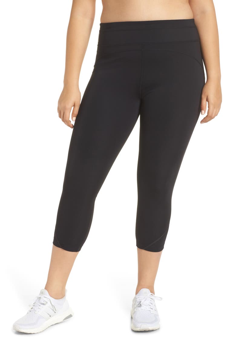 All In One Crop Leggings, Alternate, color, BLACK
