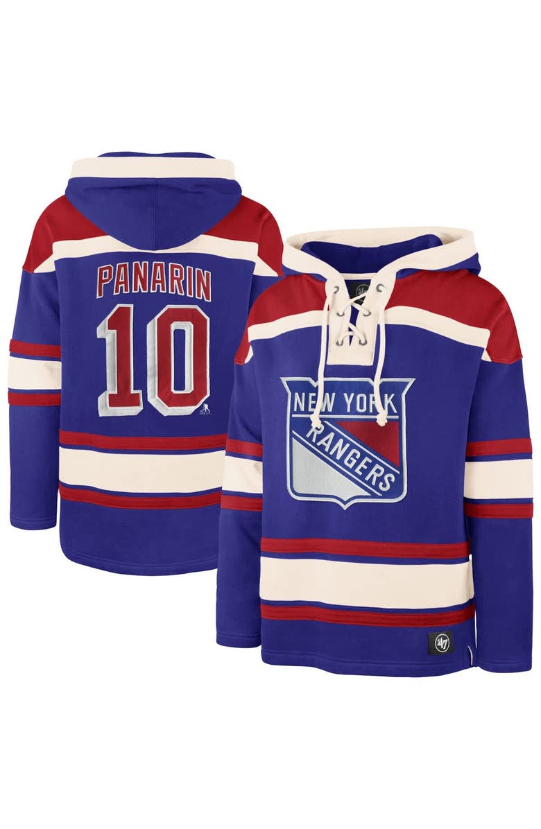 '47 Men's '47 Artemi Panarin Royal New York Rangers Big & Tall Lace-up Pullover Hoodie, Main, color, Royal