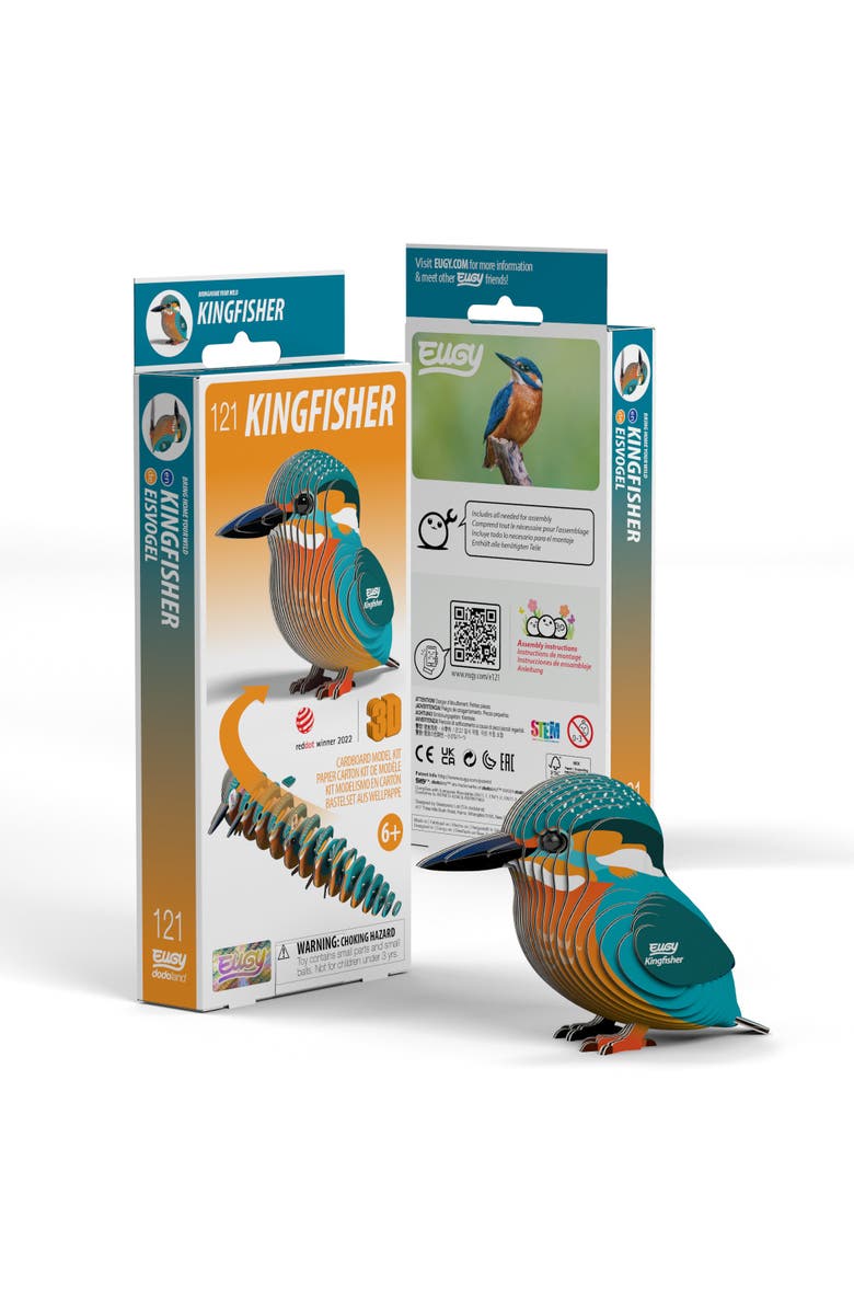 Eugy Puzzles Kingfisher 3D Puzzle, Main, color,