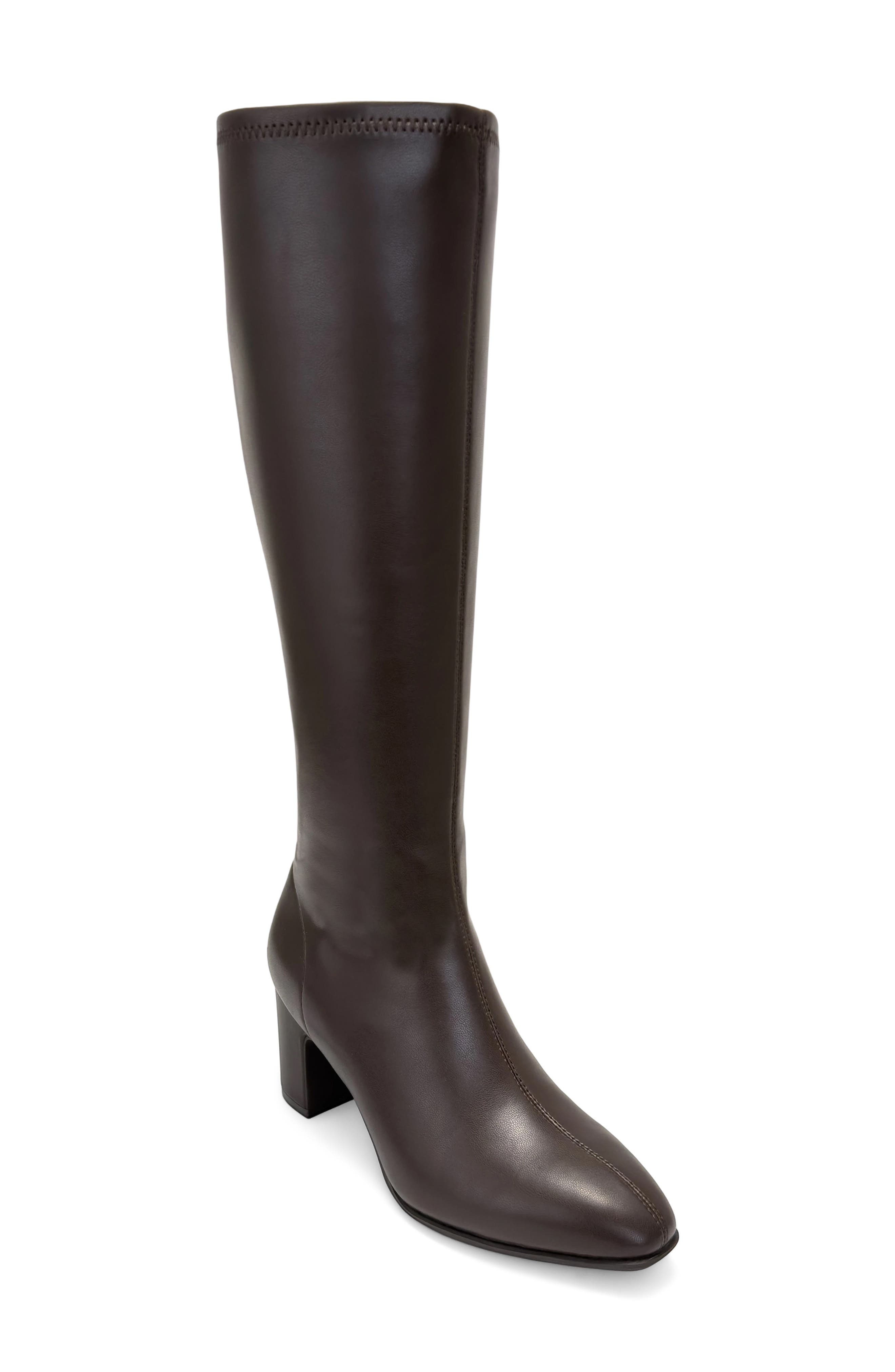 Millie Faux Leather Knee High Boot, Main, color, BRN BROWN