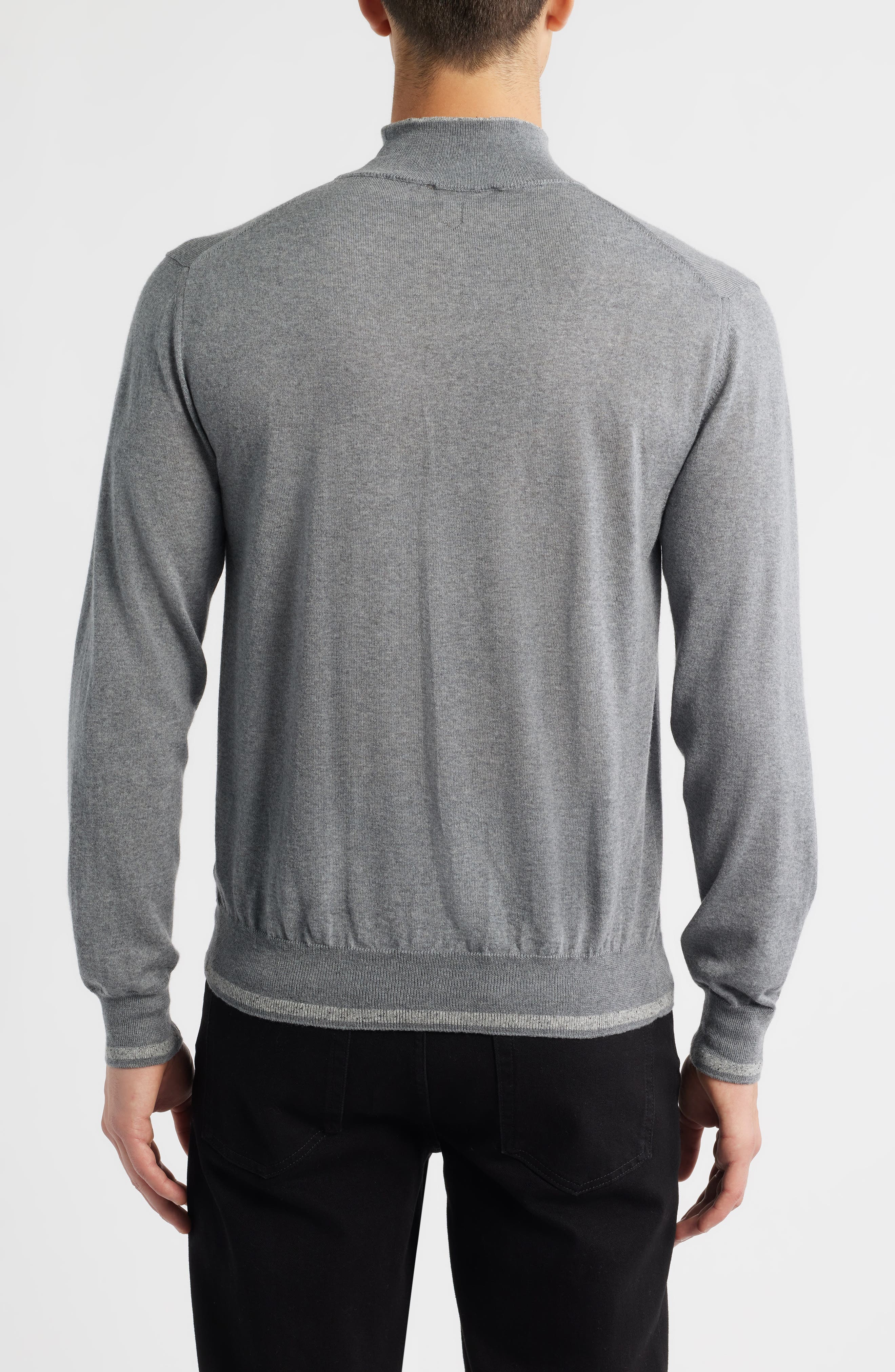 Mock Neck Wool & Silk Blend Sweater - image 2