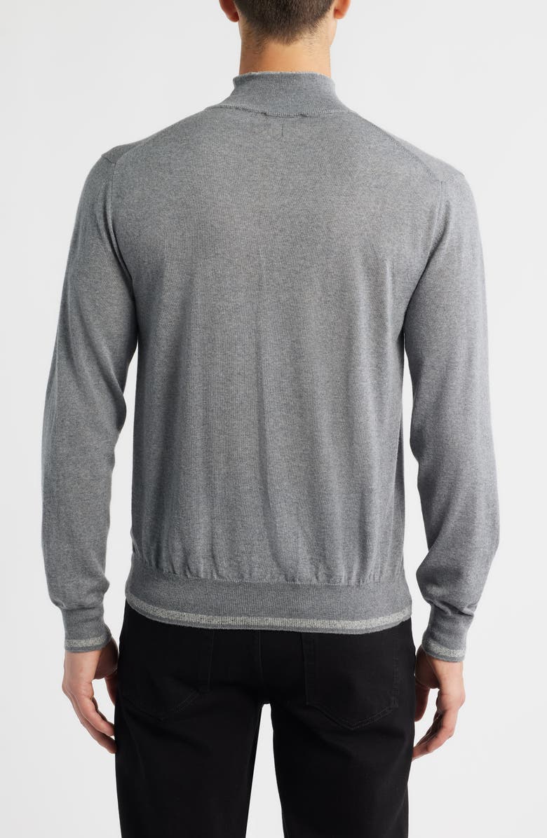 Canali Mock Neck Wool & Silk Blend Sweater, Alternate, color, Grey