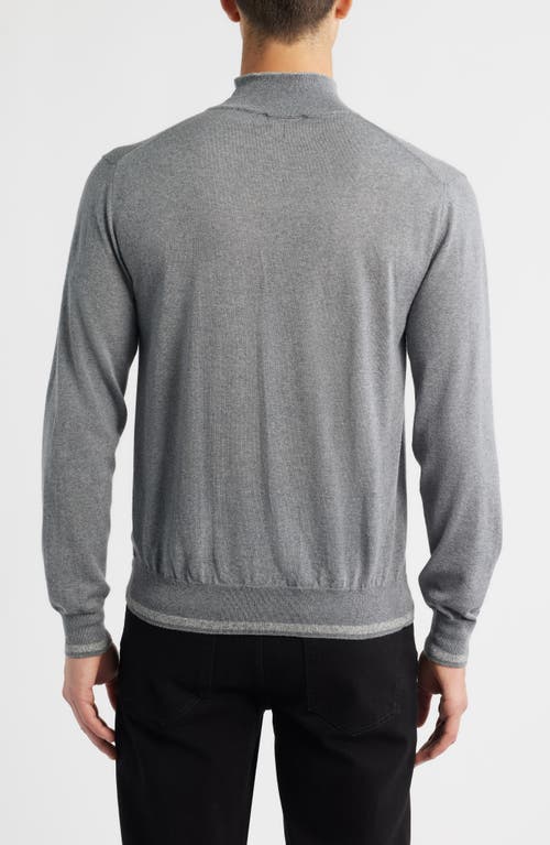 Canali Mock Neck Wool & Silk Blend Sweater In Gray