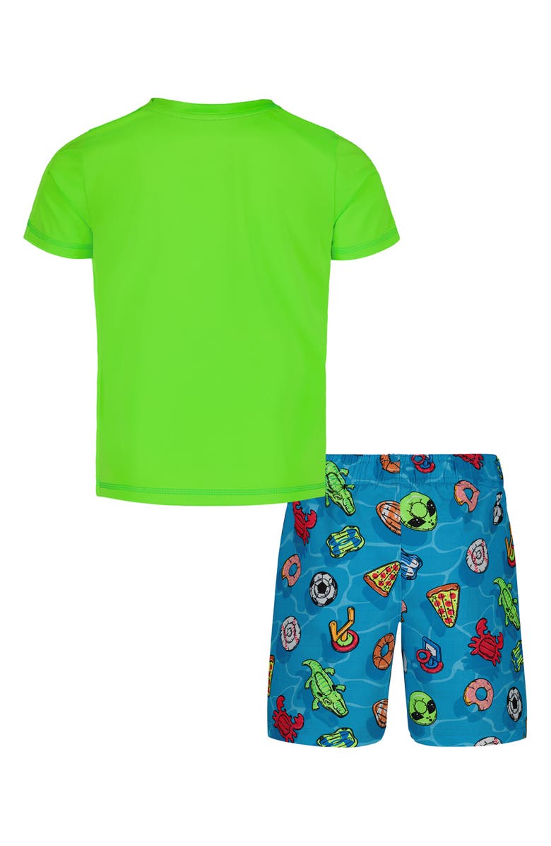 Under Armour Kids' Shark Rescue Rashguard & Swim Trunks Set, Alternate, color, Hyper Green