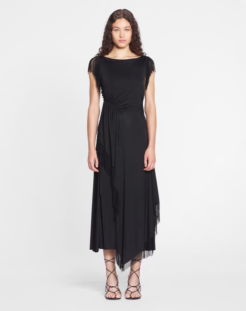 Lanvin Embroidered-detailing Midi Dress In Black