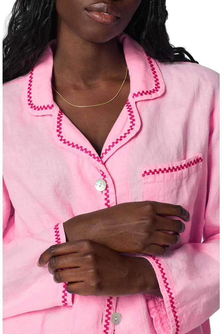 Linen Pajamas, Alternate, color, PINK LADY