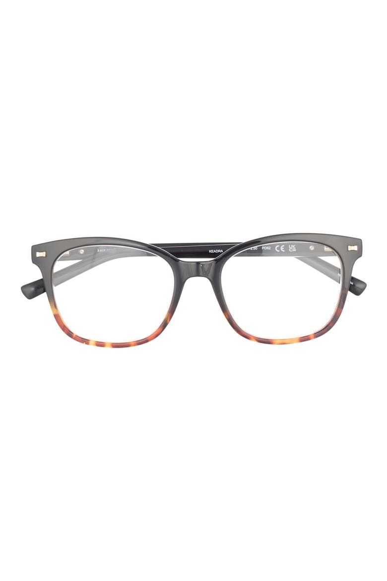 keadra 51mm square reading glasses, Main, color, BLACK HAVANA