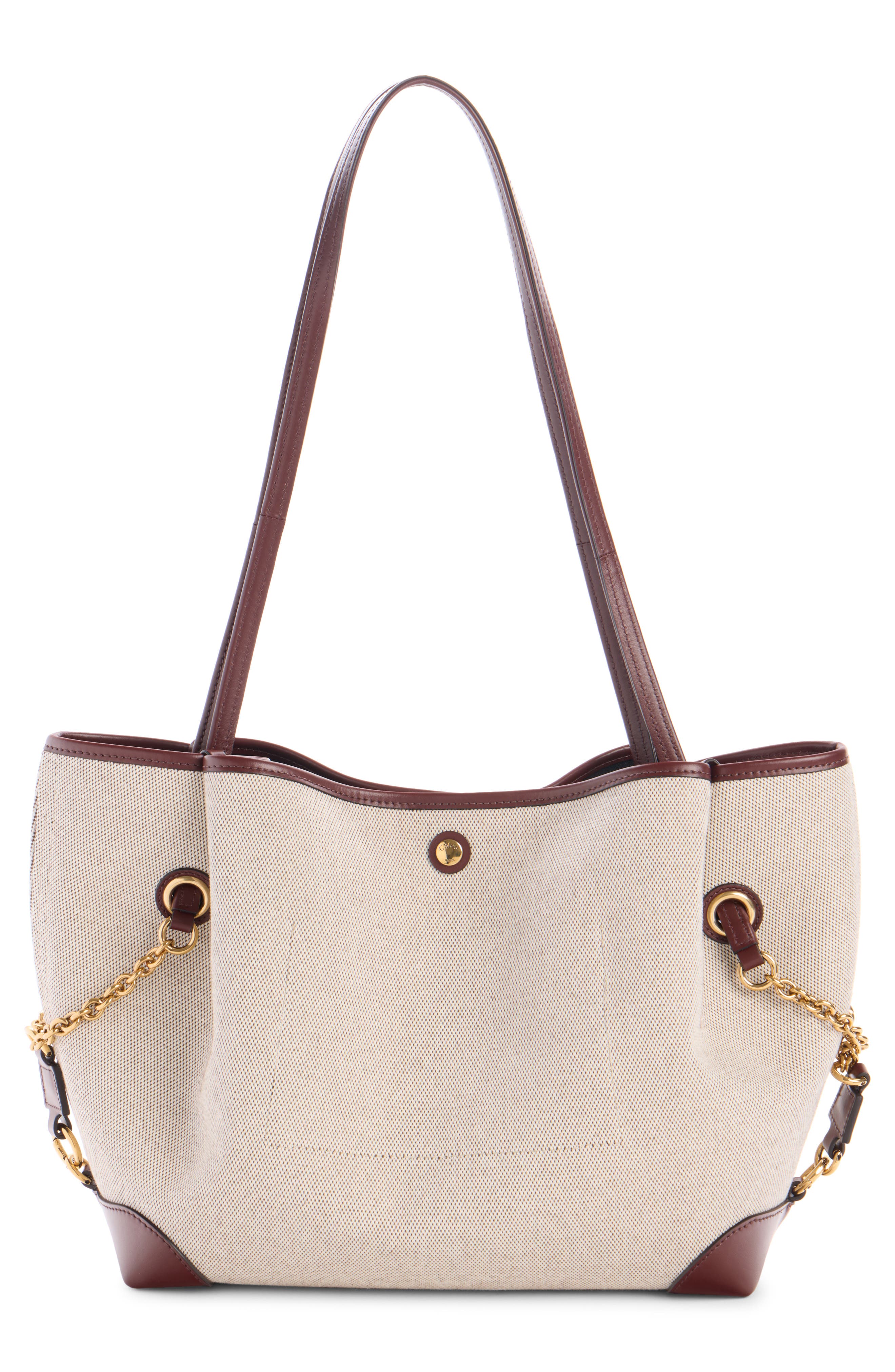 Clover Double Carry Canvas & Leather Tote, Alternate, color, CLAY BROWN