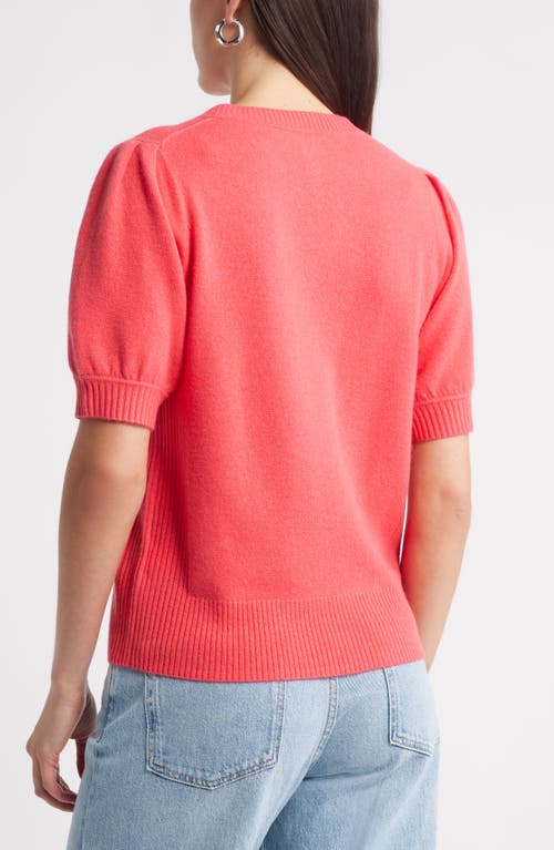 Caslonr Caslon(r) Puff Sleeve Wool & Cashmere Sweater In Pink