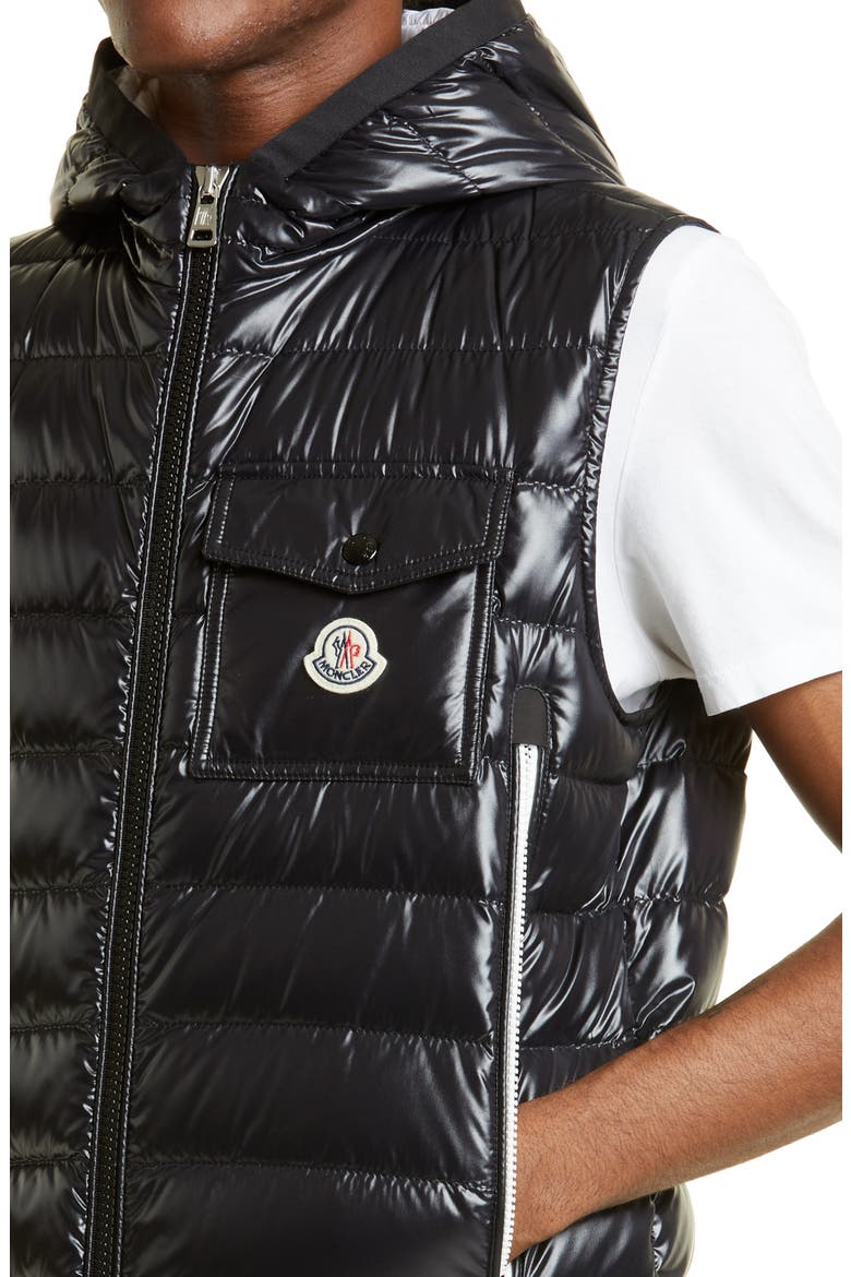 Ragot Quilted Hooded Down Vest, Alternate, color, BLACK