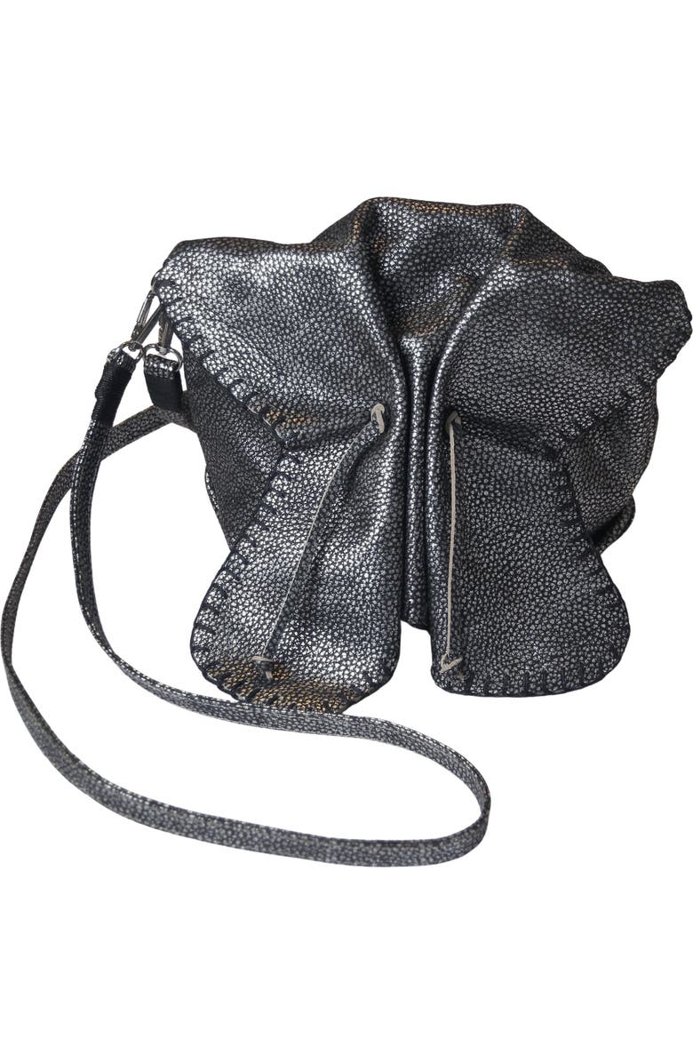 Carlos Falchi Full Size Convertible Butterfly Lambskin Crossbody Bag, Main, color, Roman Chrome