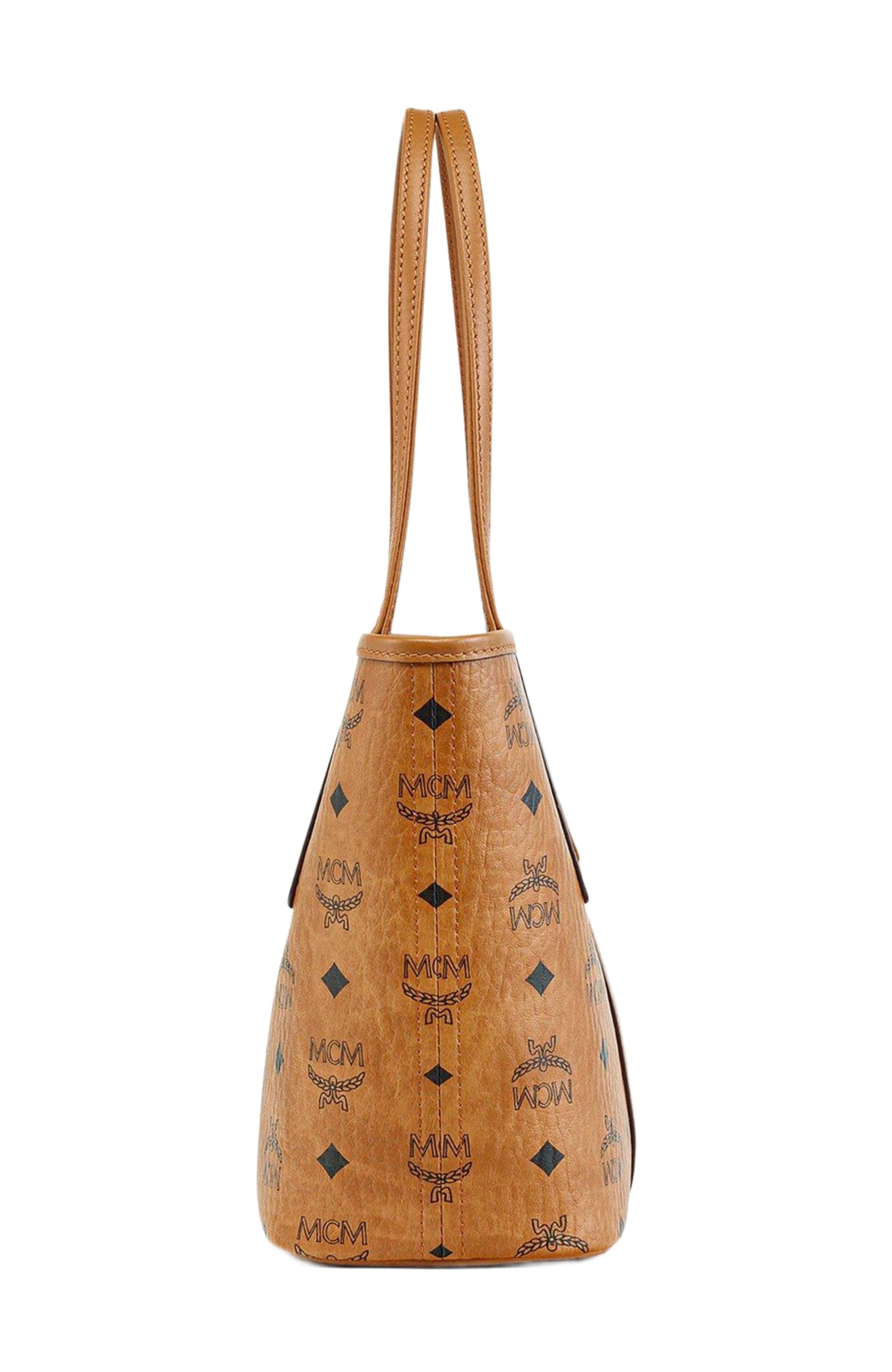 Mini Reversible Liz Shopper in Visetos, Alternate, color, Cognac