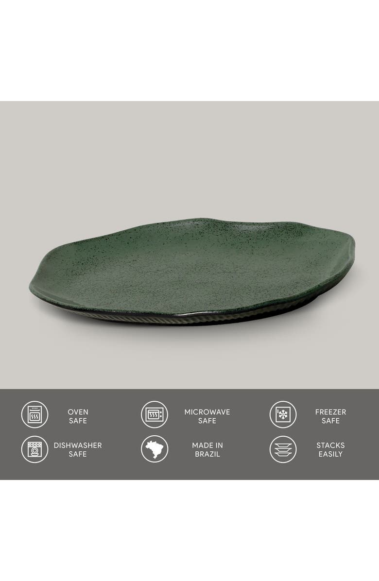 Porto Brasil Shallow Bio Oval Platter Medium Set of 4, Alternate, color, Greenery