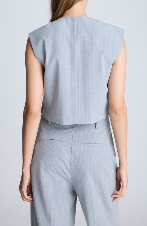 Kenneth Cole Pinstripe Boxy Crop Vest