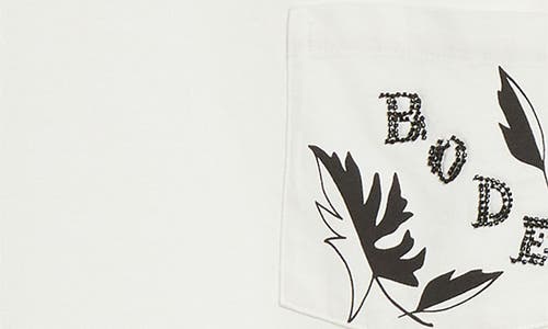 Bode Beaded Leaf Embellished Printed Cotton-jersey T-shirt In White