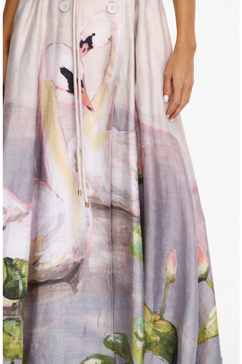 Evandale Swan Maxi Coatdress, Alternate, color, SWAN SONG