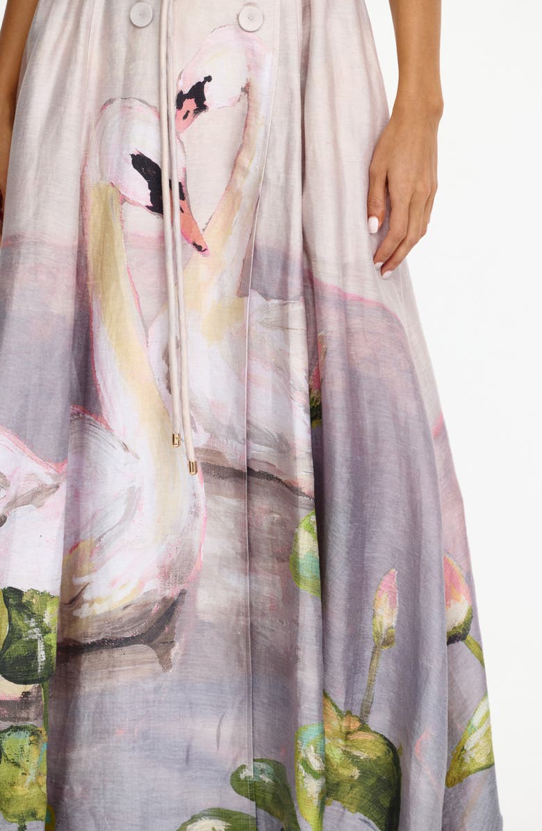 Acler Evandale Swan Maxi Coatdress, Alternate, color, Swan Song