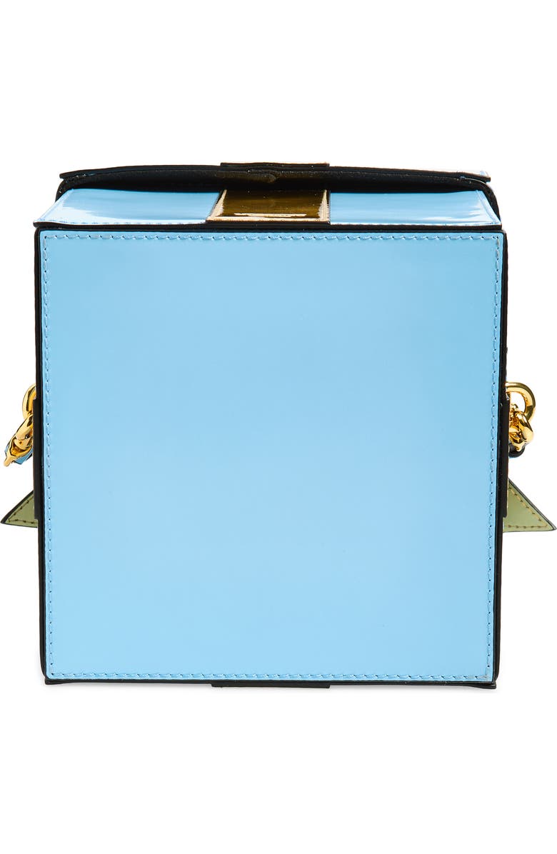 Moschino Gift Box Bag Leather Clutch, Alternate, color, Blue