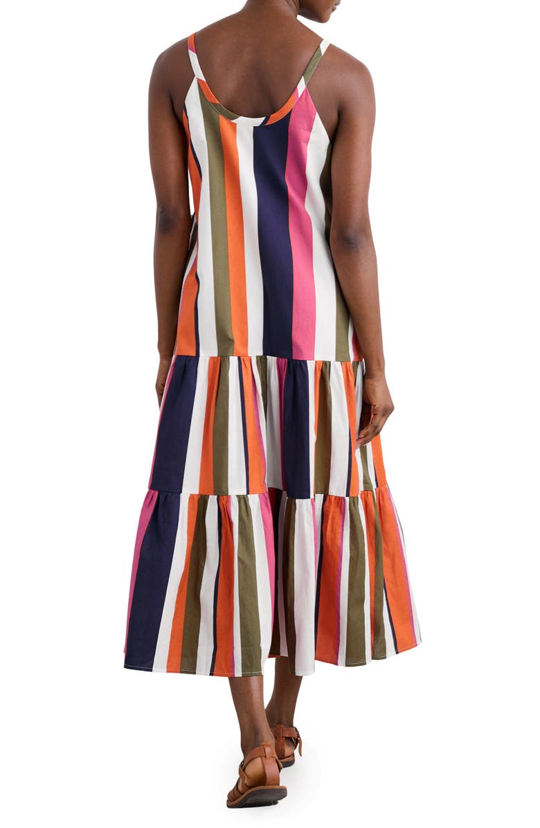 Seasalt Cornwall Alba Stripe Tiered Midi Dress, Alternate, color, Indian Summer Multi