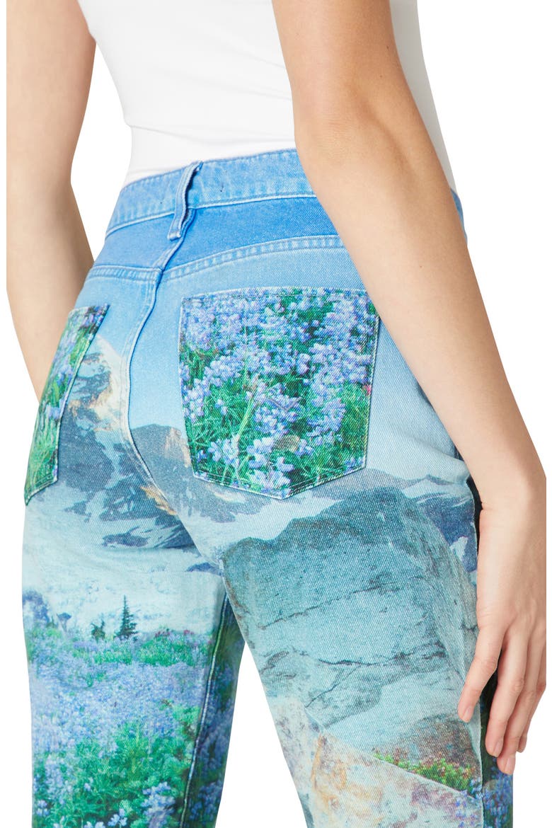 Barbara High Waist Crop Straight Leg Jeans, Alternate, color, MOUNTAIN BLUE FLOWERS