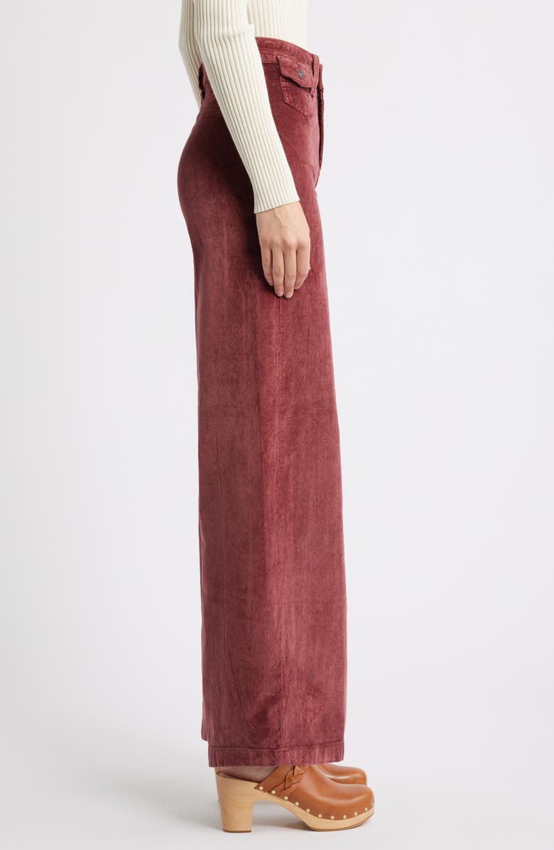Free People Kellee High Waist Wide Leg Corduroy Palazzo Pants, Alternate, color, Brick Wall