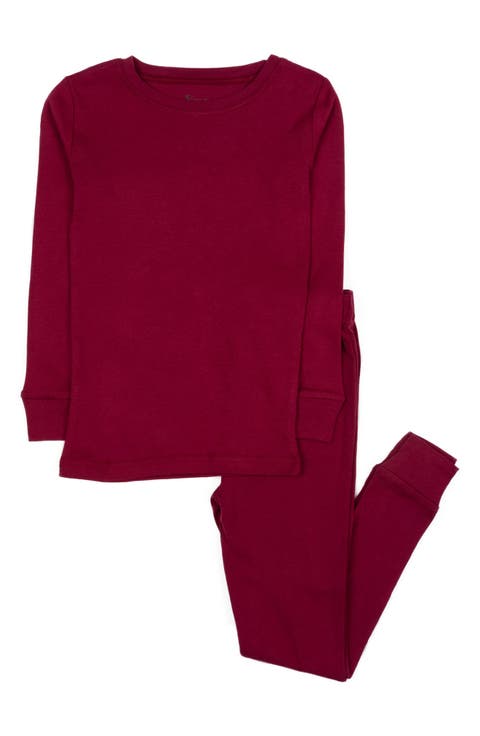 Kids Two-Piece Solid Cotton Matching Family Pajamas