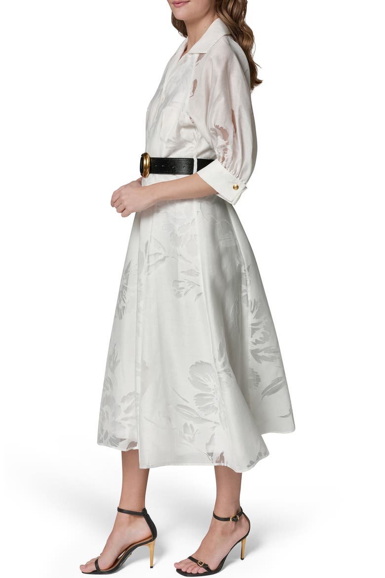 Floral Cutout Shirtdress, Alternate, color, CREAM (CRM)
