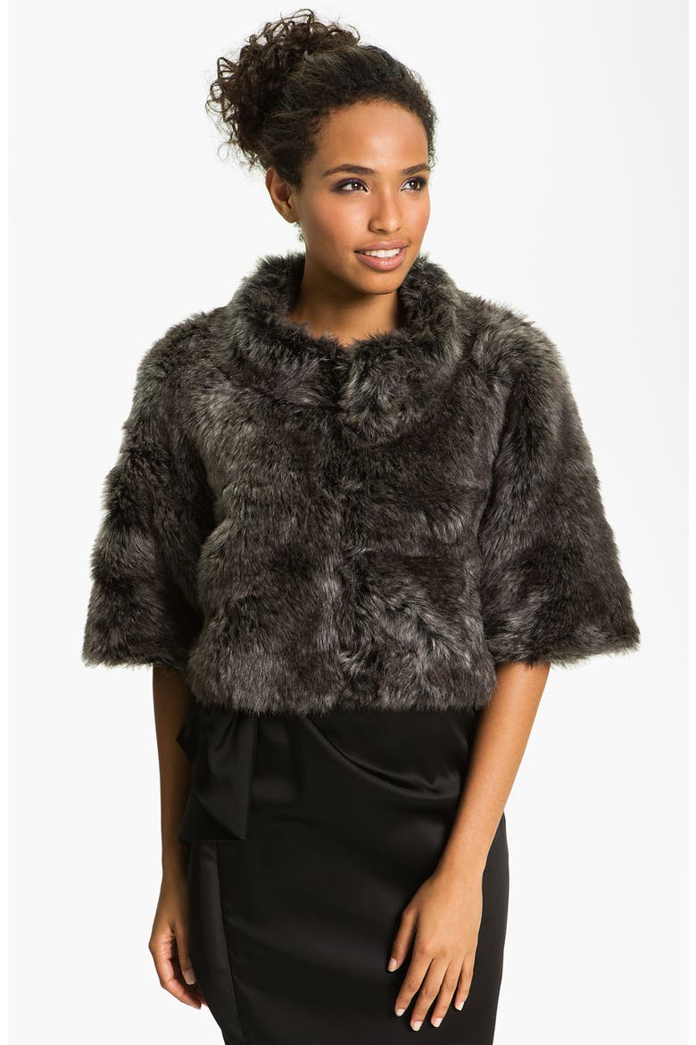 Dolman Sleeve Faux Fur Bolero, Main, color, GREY