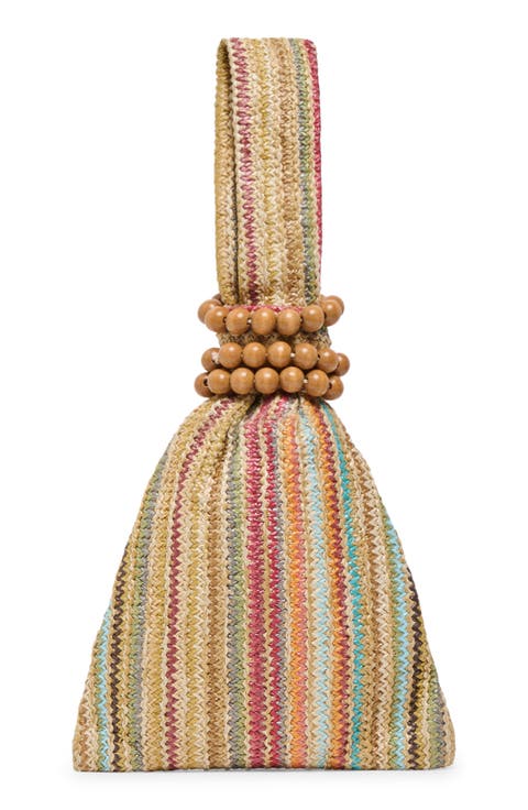 Carey Woven Raffia Clutch